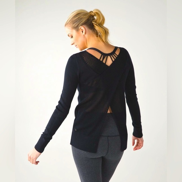 Lululemon Sunset Savasana Pullover II Knit Sweater Open Back - Picture 1 of 9